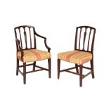 SET OF EIGHT GEORGE III STYLE MAHOGANY DINING CHAIRS