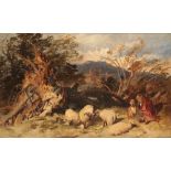 SIR EDWIN HENRY LANDSEER (1802-1873) 'Landscape with Shepherd and Sheep'
