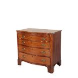 GEORGE III MAHOGANY AND CROSS BANDED SERPENTINE COMMODE