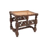 CHARLES II OAK STOOL