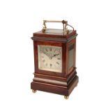 19TH CENTURY ROSEWOOD FOUR GLASS MANTLE CLOCK