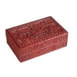 CINNABAR LACQUER BOX AND COVER
