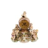 SITZENDORF PORCELAIN CLOCK GARNITURE