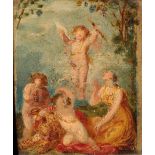 ATTRIBUTED TO THOMAS STOTHARD (1755-1834) A maiden, putti and a leopard in a garden