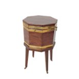 GEORGE III MAHOGANY AND BRASS-BOUND WINE COOLER