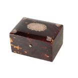 TORTOISESHELL AND SILVER MOUNTED BRIDGE BOX