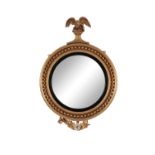 REGENCY STYLE GILTWOOD CONVEX MIRROR