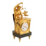 EARLY 19TH CENTURY FRENCH ORMOLU AND MARBLE MANTLE CLOCK