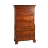 GEORGE III MAHOGANY CHEST ON CHEST