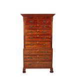 GEORGE III MAHOGANY GUERNSEY TALLBOY