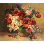 •HENRI JOSEPH PAUWELS (1903-1983) Still life study of flowers