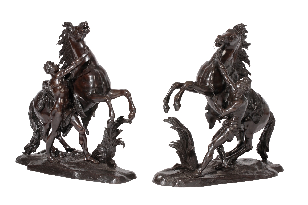 AFTER GUILLAUME COUSTOU (1677-1746) Pair of Marley Horses