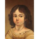 ENGLISH SCHOOL, 19TH CENTURY A naive style head and shoulders portrait of a young girl