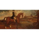 NAIVE SCHOOL, 18TH CENTURY A gentleman on horseback with three dogs pursuing a hare