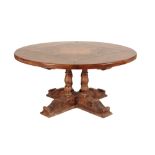 TUSCAN WALNUT AND MARQUETRY CENTRE TABLE