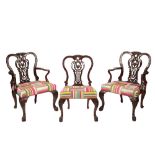 SET OF EIGHT GEORGE III STYLE MAHOGANY DINING CHAIRS