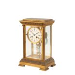 FRENCH FOUR GLASS MANTLE CLOCK