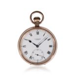 JW BENSON OF LONDON: A 9CT GOLD OPEN FACED POCKET WATCH