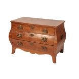 DUTCH MAHOGANY BOMBE COMMODE