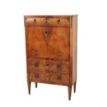 DUTCH MAHOGANY AND EBONY INLAID SECRETAIRE A ABBATANT