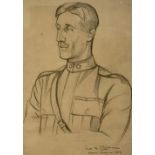 SIR WILLIAM ROTHENSTEIN (1872-1945) A bust-length portrait of Lieutenant M. Colonna