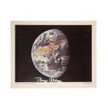 Buzz Aldrin, an official NASA colour litho photographic print of the Earth from Apollo II