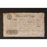 ANDOVER OLD BANK £10 NOTE 28TH MAY 1825