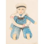 J LEGGATT: TWO WATERCOLOUR DESIGNS FOR SHIPS DOLLS