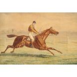 EDWARD BENJAMIN HERBERTE (1857-1893) A STUDY OF A RACEHORSE IN FULL GALLOP WITH JOCKEY UP