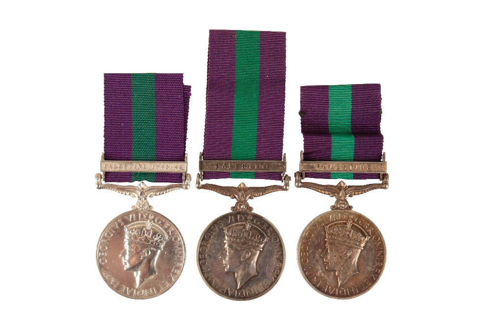 THREE GSM CLASP PALESTINE MEDALS