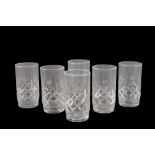 SET OF SIX CUT GLASS DRINKING GLASSES