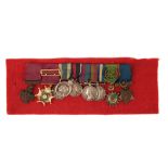 MOUNTED GROUP OF NINE MINIATURES AWARDED TO MAJOR GENERAL EUSTON HENRY SARTORIUS VC CB