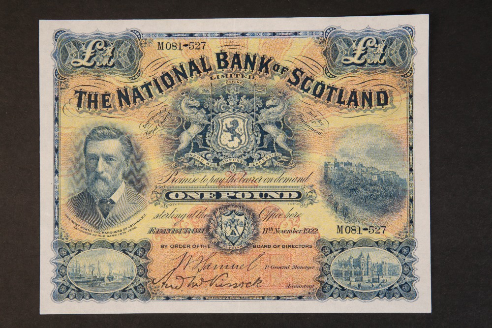 THE NATIONAL BANK OF SCOTLAND £1 NOTE 1922