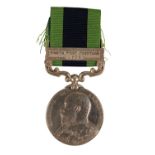 INDIAN GENERAL SERVICE MEDAL NWF 1908 TO PTE WHITFORD NORTHUMBERLAND FUSILIERS