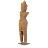 KHMER SANDSTONE FIGURE OF VISHNU