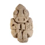 PRE-COLUMBIAN STONE WARRIOR FIGURE