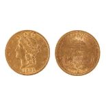 USA: AN 1881 'LIBERTY HEAD DOUBLE EAGLE' $20 GOLD COIN