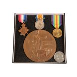 1914/15 TRIO & PLAQUE TO PTE J DEVONPORT SEAFORTHS