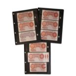 COLLECTION OF BANK OF ENGLAND 10 SHILLING NOTES
