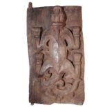 A CARVED WOOD SUMATRA GRANARY DOOR