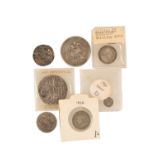 BRITISH COINS INCLUDING: 1826 SHILLING; 1818 CROWN; 1834 SHILLING