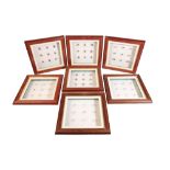 SET OF SEVEN FRAMED DISPLAYS OF FISHING FLIES