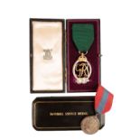 ROYAL NAVAL RESERVE OFFICERS DECORATION AND IMPERIAL SERVICE MEDAL TO JOHN EDWIN RUSBRIDGE