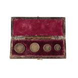 MAUNDY COIN SET 1887, IN CONTEMPORARY CASE