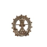 A SILVER BADGE COMMEMORATING THE DLI IN SOUTH AFRICA 1900 -1902