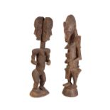 TWO AFRICAN CARVED FIGURES