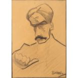 •EDMOND XAVIER KAPP (1890-1978) Bust length portrait of a moustachioed gentleman