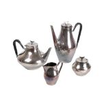 JOHN PRIP FOR REED & BARTON: A SILVER PLATED FOUR-PIECE TEA SET