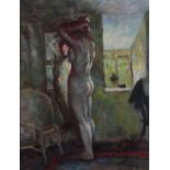 •BERNARD DUNSTAN (1920-2005) The Artist's wife, Diana Armfield, standing nude