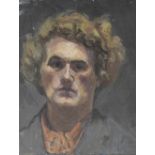 •ENGLISH SCHOOL, 20TH CENTURY A head and shoulders portrait of a stern faced figure